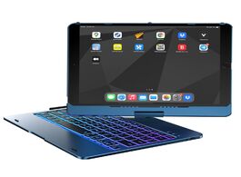 Foto van Accezz 360 slim keyboard bookcase ipad 9 2021 10.2 inch 8 2020 7 2019 telefoonhoesje blauw 
