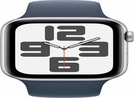 Foto van Apple watch se 2022 44mm zilver aluminium sportband s m smartwatch blauw