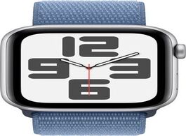 Foto van Apple watch se 2022 4g 44mm zilver aluminium sport loop smartwatch blauw