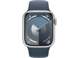 Foto van Apple watch series 9 41mm zilver aluminium sportband s m smartwatch blauw 