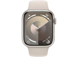 Foto van Apple watch series 9 45mm starlight aluminium sportband m l smartwatch 