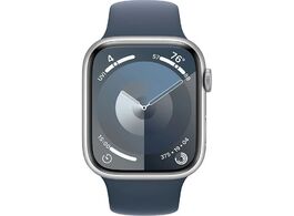 Foto van Apple watch series 9 45mm zilver aluminium sportband s m smartwatch blauw 
