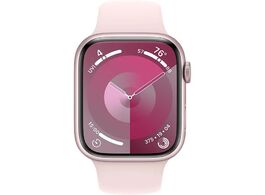 Foto van Apple watch series 9 45mm roze aluminium sportband m l smartwatch 
