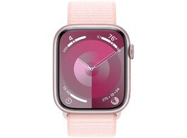 Foto van Apple watch series 9 45mm roze aluminium sport loop smartwatch 