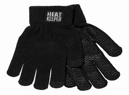 Foto van Heatkeeper kinder thermo handschoenen zwart 5 8 jaar 