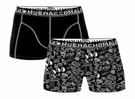 Foto van Muchachomalo men boxershorts 2 pack iconic art print black gratis sokken
