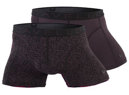 Foto van Cavello microfiber boxershorts 2 pack paars zwart 