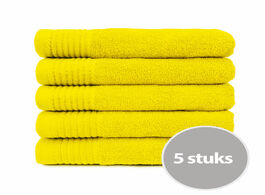 Foto van The one handdoek 450 gram 50x100 cm geel 5 stuks