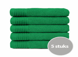 Foto van The one handdoek 450 gram 50x100 cm groen 5 stuks