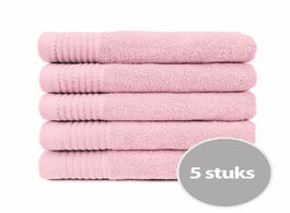 Foto van The one handdoek 450 gram 50x100 cm licht roze 5 stuks