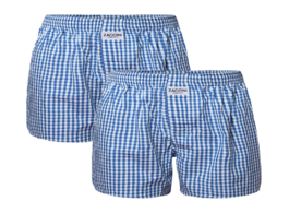 Foto van Zaccini wijde boxershorts woven 2 pack light blue 