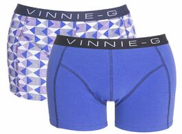 Foto van Vinnie g boxershorts royal blue print 2 pack m