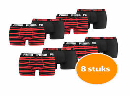 Puma boxershorts 8 pack stripe red 