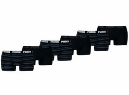 Foto van Puma boxershorts everyday heritage stripe 6 pack black 
