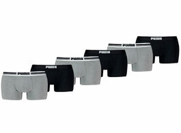 Foto van Puma boxershorts everyday placed logo 6 pack grey melange black s