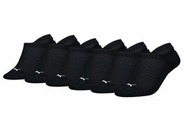 Foto van Puma sneakersokken dames cushioned 6 pack zwart 