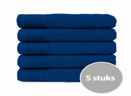 Foto van The one handdoek 450 gram 50x100 cm royal blue 5 stuks