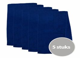 Foto van The one sporthanddoek 30x130 cm 450 gram donker blauw 5 stuks