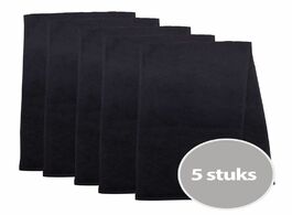 Foto van The one sporthanddoek 30x130 cm 450 gram zwart 5 stuks