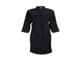 Foto van The one badjas zonder capuchon 340 gram zwart s m 