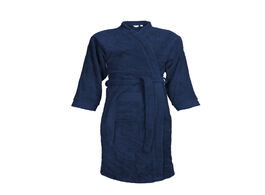 Foto van The one badjas zonder capuchon 340 gram donker blauw s m 