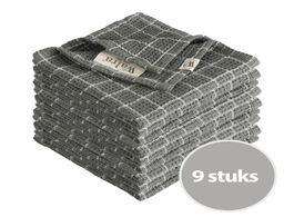 Foto van Walra vaatdoek dry with cubes off black 9 stuks