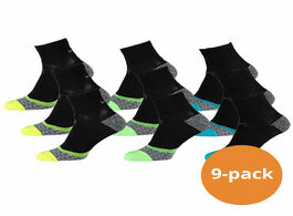 Foto van Xtreme hardloop sokken 9 pack multi black 45 47 