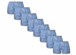 Foto van Zaccini wijde boxershorts woven 8 pack light blue l 