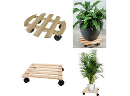 Foto van Xemm planten trolley rond vierkant hout 35 cm