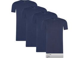 Foto van 4 pack cappuccino blauwe t shirt ronde hals extra lange shirts