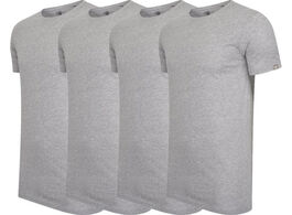 Foto van 4 pack cappuccino grijze t shirt ronde hals extra lange shirts