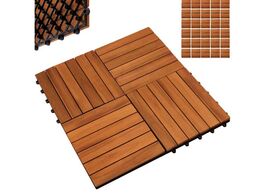 Foto van Gardentiles houten tuintegels terrastegels 30 x 30cm pakket van 4