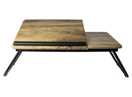Foto van Gusta laptoptafel houtlook inklapbaar 53 x 30 19 cm