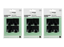 Foto van 12 benson zelfklevende handdoekhaken zwart
