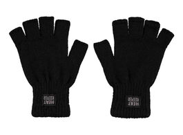 Foto van Heat keeper vingerloze heren thermo handschoenen zwart 