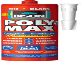 Foto van: Bison poly max high tack express transparant koker 300 gram 