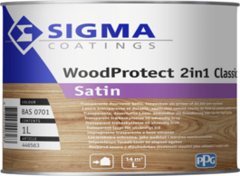 Foto van Sigma woodprotect 2in1 classic satin kleur 2.5 ltr 